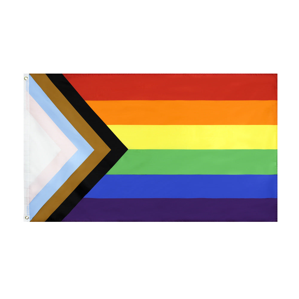 150x90cm Progress Rainbow Pride Premium Heavy Duty Waterproof Polyester Flag