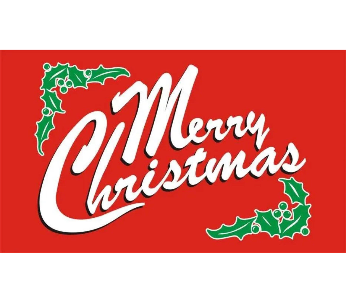 150x90cm Merry Christmas Mistletoe Lettering Flag 3'x5' House Banner Fade Resistant